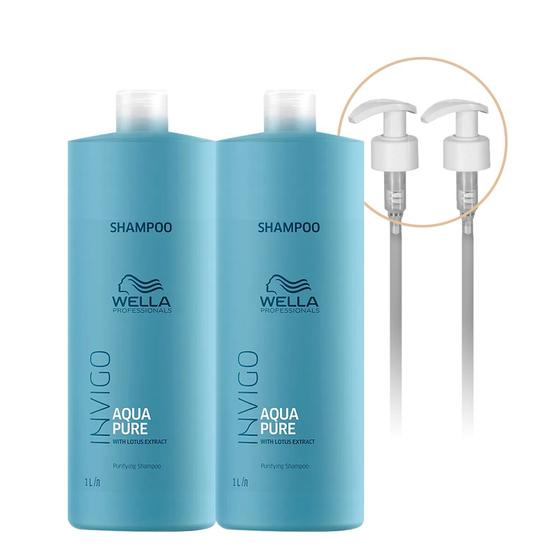Imagem de Kit Wella Professionals Invigo Balance Aqua Pure Shampoo Extra e Válvula (4 produtos)