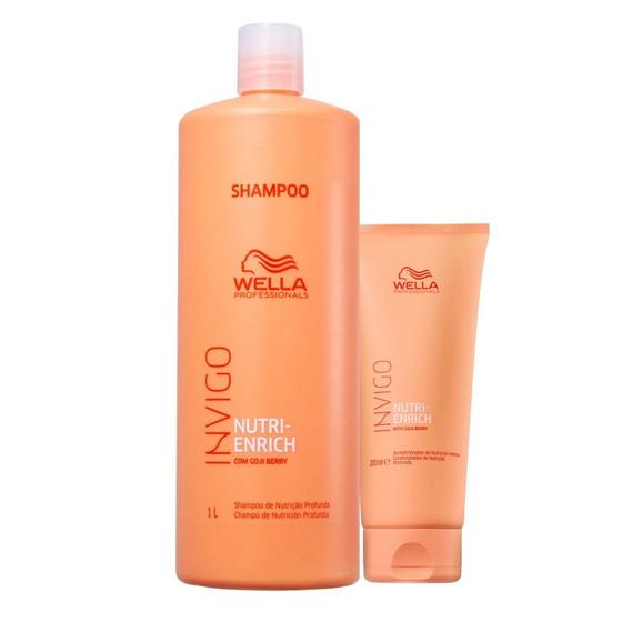 Imagem de Kit Wella Professionals Invigo Nutri-Enrich Shampoo 1000ml + Condicionador 200ml