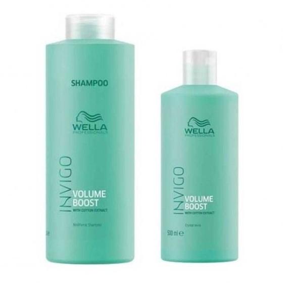 Imagem de Kit Wella Professionals Invigo Volume Boost Shampoo 1000ml + Condicionador 500ml