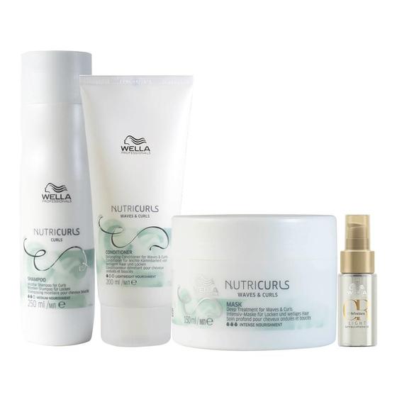 Imagem de Kit Wella Professionals Nutricurls - Sh+Cond+Másc+Óleo Light