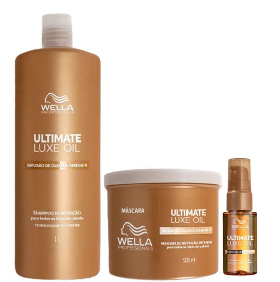 Imagem de Kit Wella Ultimate Luxe Oil Shampoo + Máscara gd + Óleo 30ml