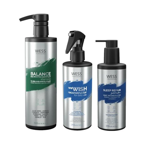 Imagem de Kit Wess Balance Sh 500Ml + We Wish 260Ml + Sleep 250Ml