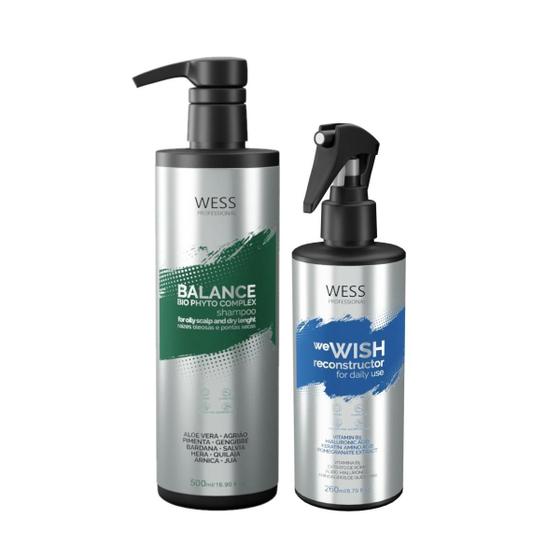 Imagem de Kit Wess Balance Shampoo 500Ml + We Wish Reconstrutor 260Ml