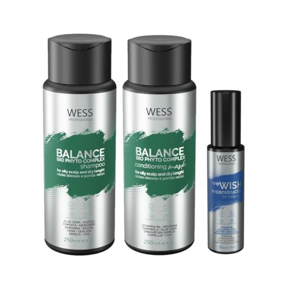 Imagem de Kit Wess Balance Shampoo+Condicionador 250Ml + We Wish 50Ml