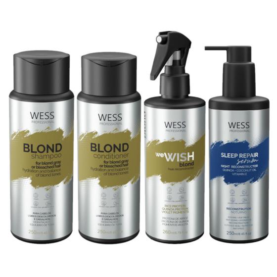 Imagem de Kit Wess Blond SH 250ml+CD 250ml+WeWish M. 260ml+Sleep 250ml