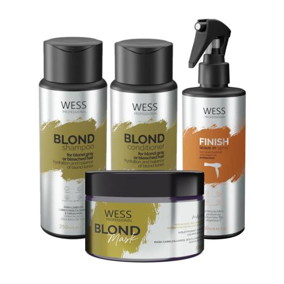 Imagem de Kit Wess Blond Sh 250Ml+Cond 250Ml+Mask 200Ml+Finish 250Ml
