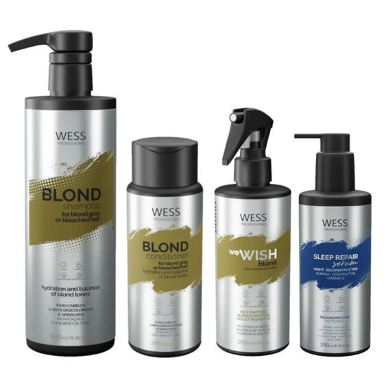 Imagem de Kit Wess Blond Sh 500Ml+Cd 250Ml+Wewish M. 260Ml+Sleep 250Ml