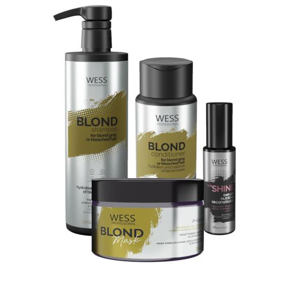 Imagem de Kit Wess Blond Sh 500Ml+Cond 250Ml+Mask 200Ml+Weshine 45Ml