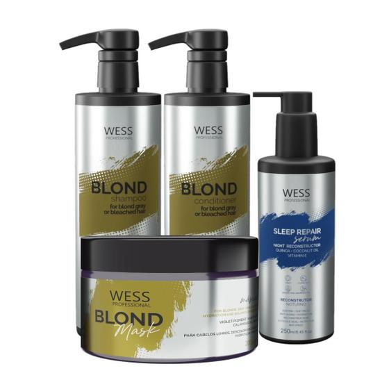 Imagem de Kit Wess Blond Sh 500Ml+Cond 500Ml+Mask 200Ml+Sleep 250Ml