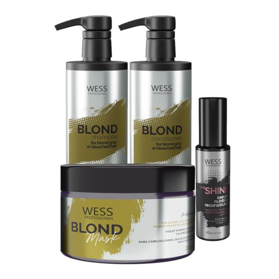 Imagem de Kit Wess Blond SH 500ml+Cond 500ml+Mask 200ml+WeShine 45ml