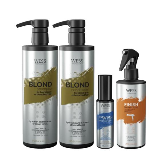 Imagem de Kit Wess Blond Sh 500Ml+Cond 500Ml+Wewish 50Ml+Finish 250Ml