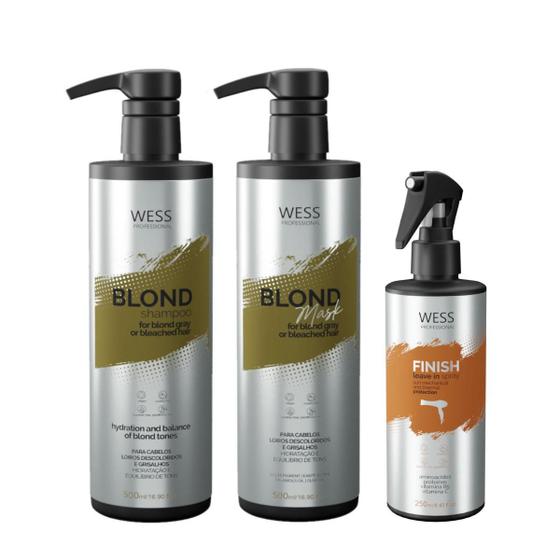 Imagem de Kit Wess Blond Sh 500Ml + Mask 500Ml + Finish 250Ml