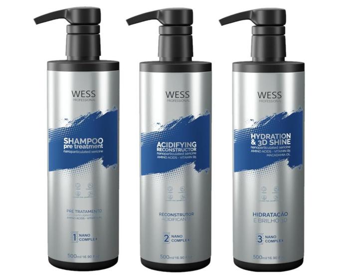 Imagem de Kit Wess Nano Selagem - Cabelos Fortes e Brilhantes 500ml