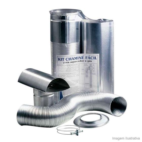 Imagem de Kit Westaflex Chaminé Fácil para Aquecedor de Água 1,5 metro 60x370 em Alumínio