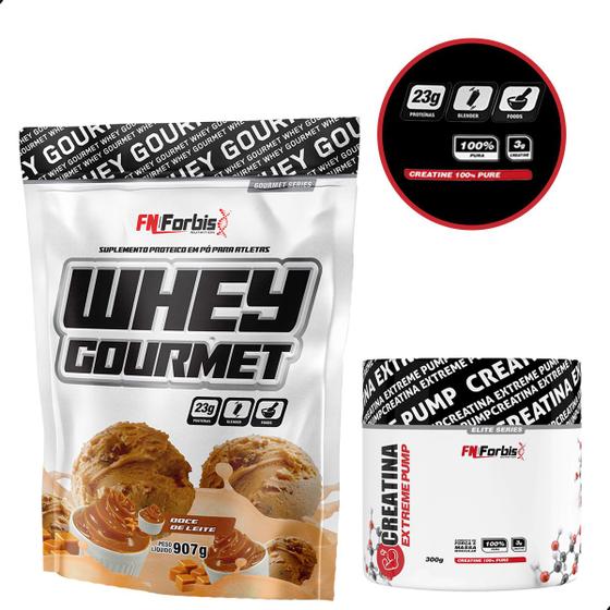 Imagem de Kit Whey Gourmet Hidrolisado E Isolado 907g + Creatina 300g