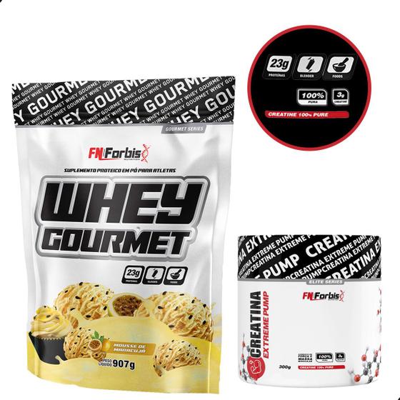 Imagem de Kit Whey Gourmet Hidrolisado E Isolado 907g + Creatina 300g