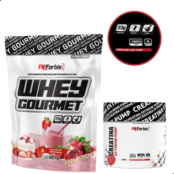 Imagem de Kit Whey Gourmet Hidrolisado E Isolado 907g + Creatina 300g