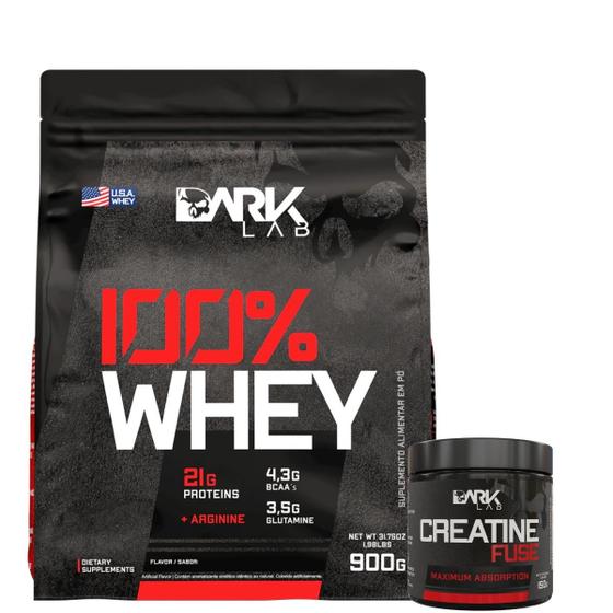 Imagem de Kit Whey Protein 100% Concentrado 900g refil + Creatina Monohidratada fuse 150g Dark Lab