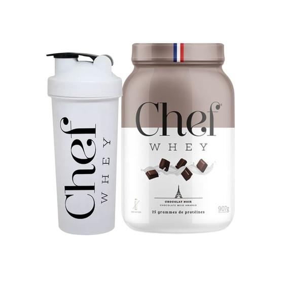 Kit Whey Protein Chef Whey 907g + Coqueteleira - Chef Whey Menor preço em Kit Whey Protein Chef Whey 907g + Coqueteleira - Chef Whey