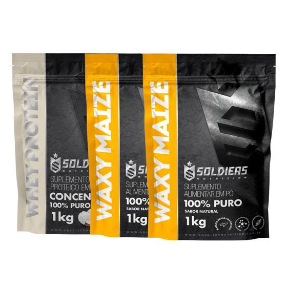 Imagem de Kit: Whey Protein Concentrado 1Kg + Waxy Maize 2Kg - Soldiers Nutrition