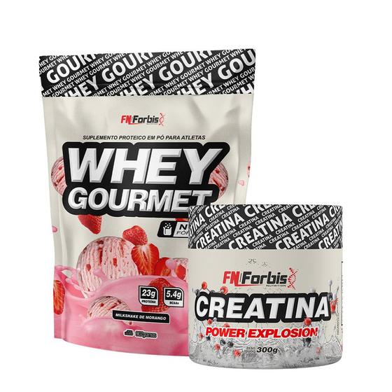 Imagem de Kit Whey Protein Gourmet Refil 907g + Creatina Power Explosion 300g - FN Forbis Nutrition 