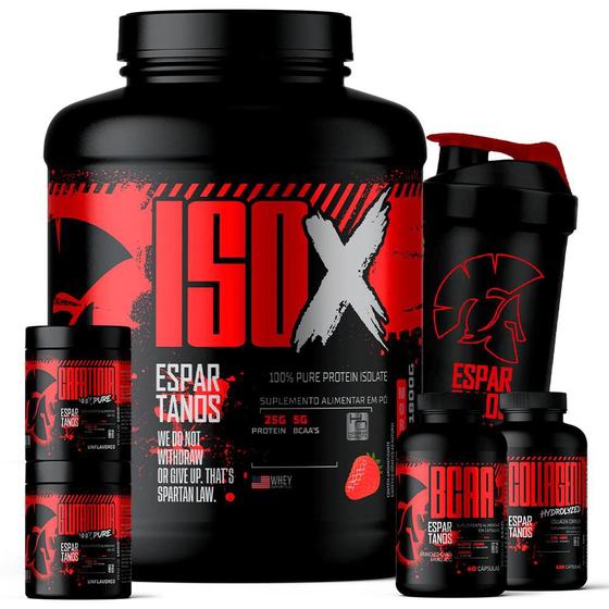 Kit Whey Protein ISO X 1800g + BCAA + Colágeno + Glutamina 100g