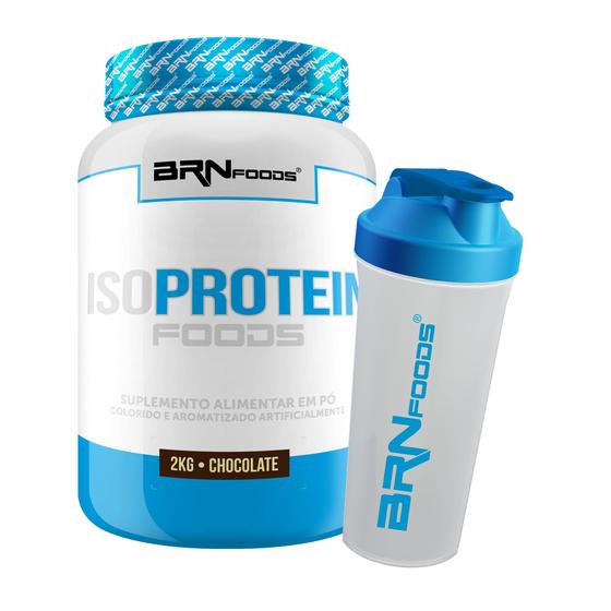 Kit Whey Protein Isolado Iso Protein 2kg + Coqueteleira 600ml - BRN FOODS Menor preço em Kit Whey Protein Isolado Iso Protein 2kg + Coqueteleira 600ml - BRN FOODS