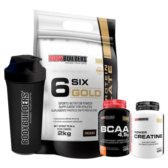 Imagem de Kit Whey Six Isolate Gold 2Kg+ Creatina 100G+ Bcaa