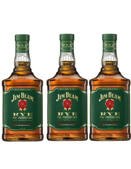 Imagem de Kit Whiskey Jim Beam Rye 700ml 3 unidades