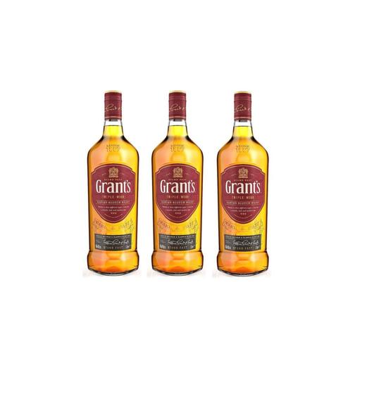 Imagem de Kit Whisky Grant's Triple Wood Blended Scotch 1L 3 unidades