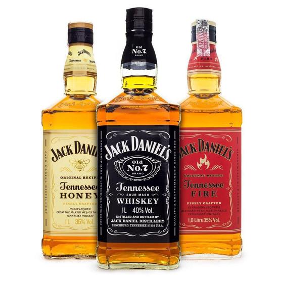 Imagem de Kit Whisky Jack Daniel'S Old No.7 + Honey + Fire 1 Litro