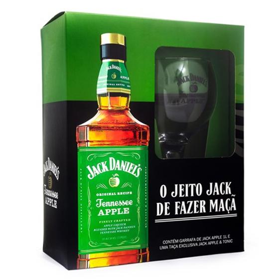 Imagem de Kit Whisky Jack Daniels Apple 1l Com Taça