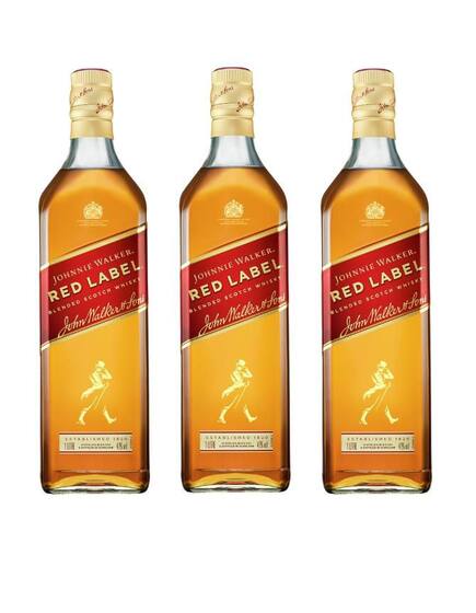 Kit Whisky Johnnie Walker Red Label Blended 1l 3 unidades - Whisky ...