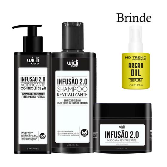 Imagem de Kit Widi Care Infusão 2.0 Acidificante Shampoo Másc + Argan Oil 7ml