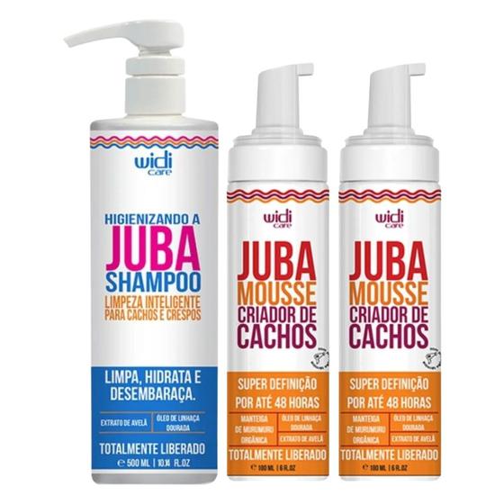 Imagem de Kit Widi Care Juba 1 Shampoo Higienizando + 2 Mousse