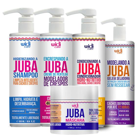 Imagem de Kit Widi Care Juba Máscara, Shampoo, Condicionador, Encrespando, Geleia