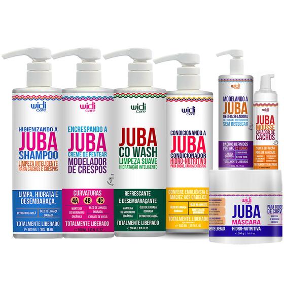 Imagem de Kit Widi Care Juba Shampoo, Co Wash, Encrespando, Condicionador, Geleia, Mousse e Máscara