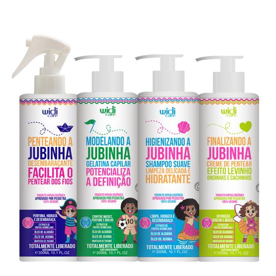 Imagem de Kit Widi Care Jubinha Infantil Shampoo, Geleia, Creme Levinho, Spray Desembaraçante