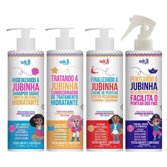 Imagem de Kit Widi Care Jubinha Shampoo Cond Creme Crespo Spray