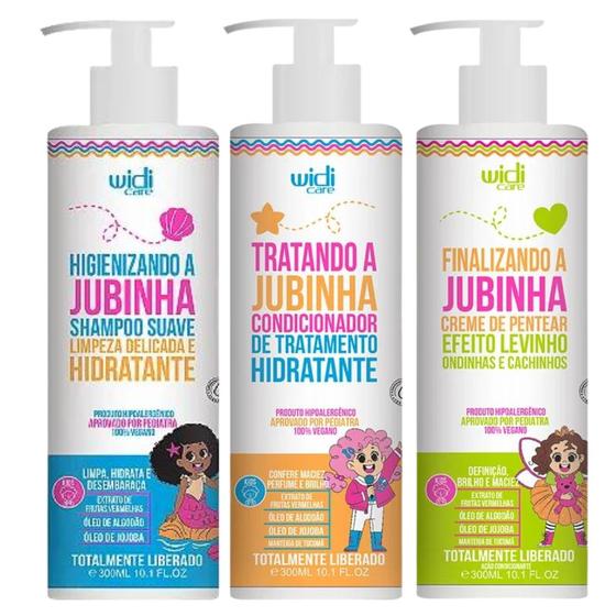 Imagem de Kit Widi Care Jubinha Shampoo Condicionador Creme Ondulados