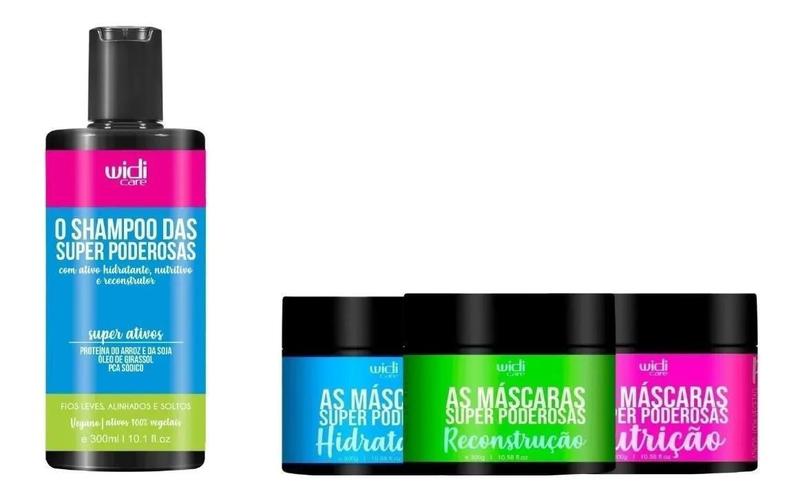 Imagem de Kit Widi Care Super Poderosas Shampoo + 3 Máscaras