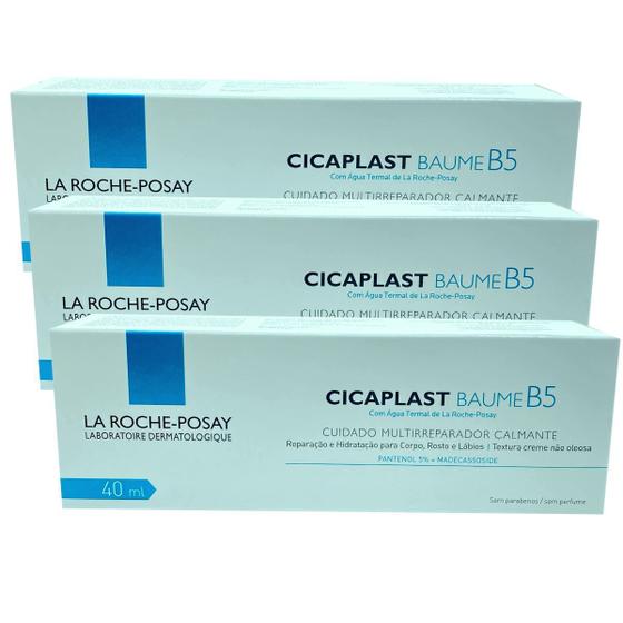 Imagem de Kit x3 Cicaplast Baume B5 40ml La Roche-posay Hidratante Reparador