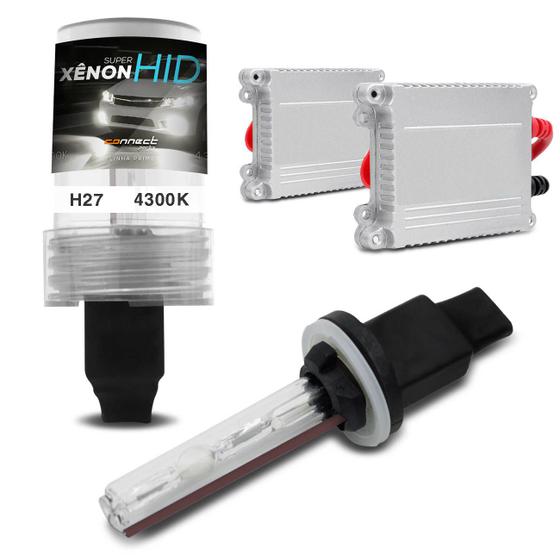 Kit Xênon Completo H27 4300K 35W 12V Lâmpada Tonalidade Branca e Reator Função Anti Flicker Menor preço em Kit Xênon Completo H27 4300K 35W 12V Lâmpada Tonalidade Branca e Reator Função Anti Flicker