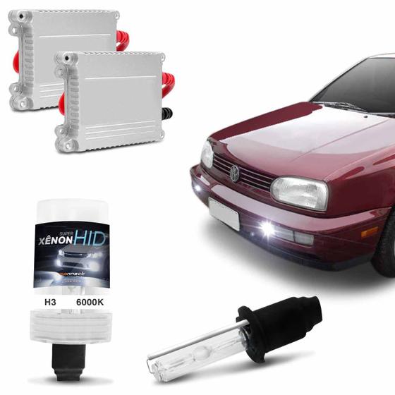 Kit Xênon Completo H3 6000K Golf 1992 a 1998 Tonalidade Branca Reator Anti Flicker Menor preço em Kit Xênon Completo H3 6000K Golf 1992 a 1998 Tonalidade Branca Reator Anti Flicker