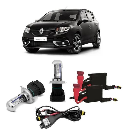 Imagem de Kit Xenon H4 Farol Alto E Baixo Bixenon 8000k - Renault Sandero