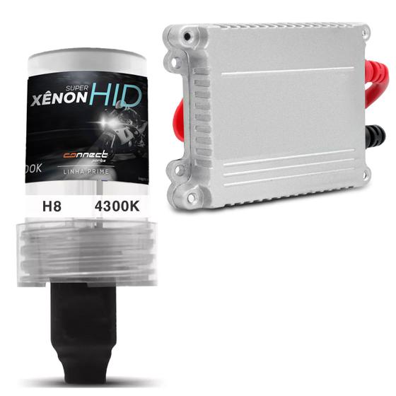 Imagem de Kit Xênon Moto Completo H8 4300K 35W 12V Tonalidade Branca com Reator Função Anti Flicker