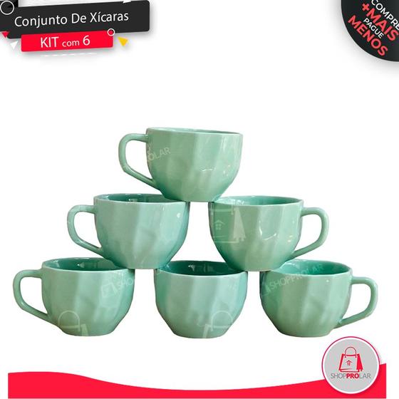 Imagem de Kit Xícara Prisma Conjunto Jogo Com 6 Peças Londres Café Chá Premium 200ML