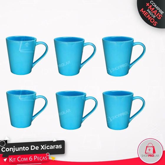 Imagem de Kit Xícaras Jogo 6 Peças Porcelana Tulipa Premium Innovare 250ml Café Chá Chicara
