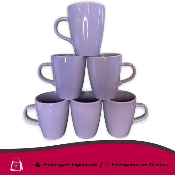 Imagem de Kit Xícaras Jogo 6 Peças Porcelana Tulipa Premium Innovare 250ml Café Chá Chicara