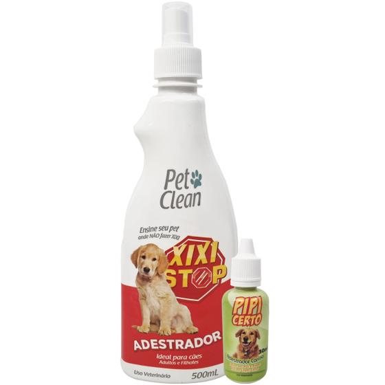 Imagem de Kit Xixi Stop + Pipi Certo Cachorro Cães Educador Sanitário Lugar Certo Pet Clean